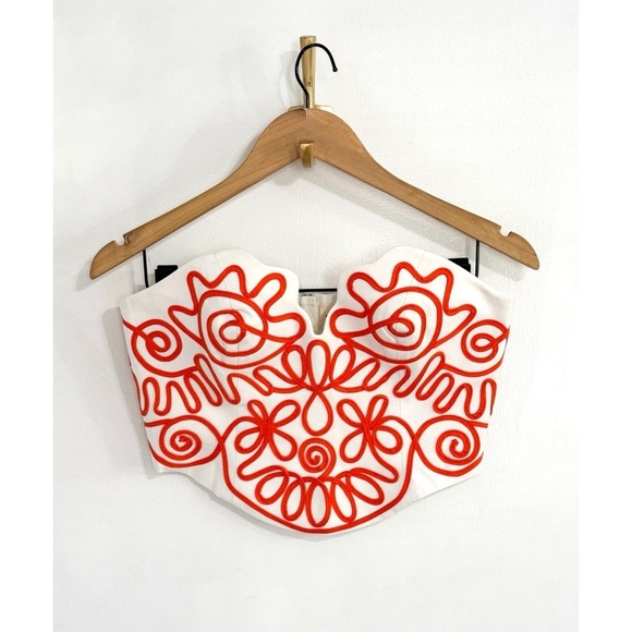 NWOT Mara Hoffman Cropped White Lena Corset Top - Picture 2 of 6